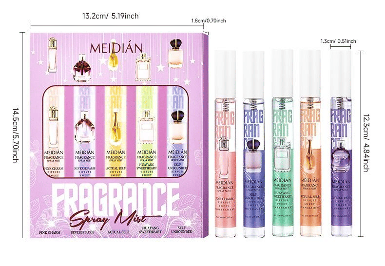 5Pcs Floral Sample Perfume Gift Box Gentle Fragrance Women's Set