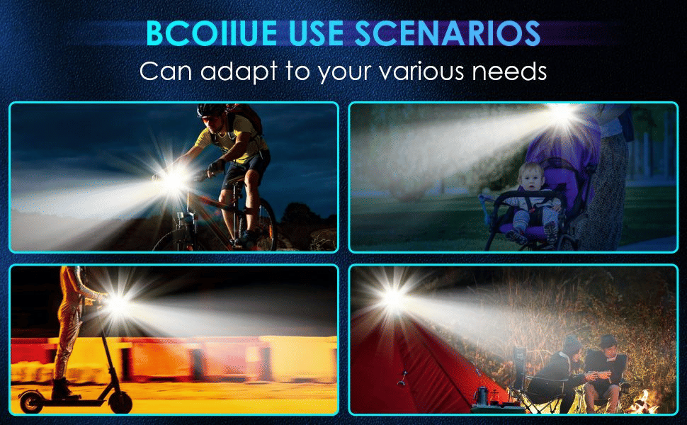 USB Rechargeable LED Bicycle Light Set - Mountain Cycle Front Headlight & Tail Lamp