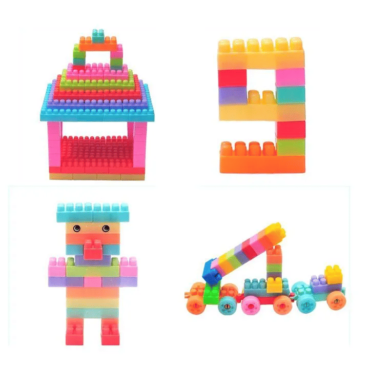 108-Piece Kids DIY Puzzle Building Blocks Educational Toy Set