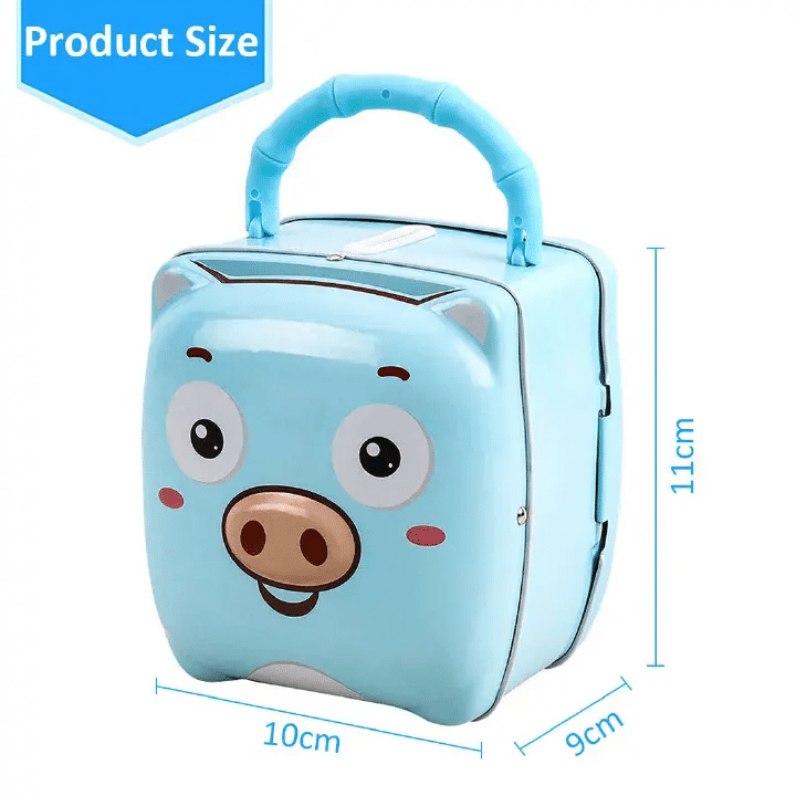 Mini Iron Coin Piggy Bank for Kids Nursery Décor Blue