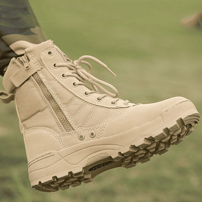 Durable Men's Tactical Jungle Hiking Boots - Khaki Ankle Military Footwear
