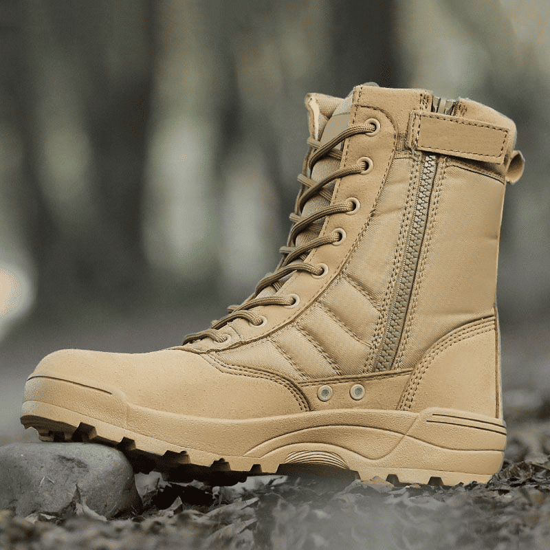 Durable Men's Tactical Jungle Hiking Boots - Khaki Ankle Military Footwear