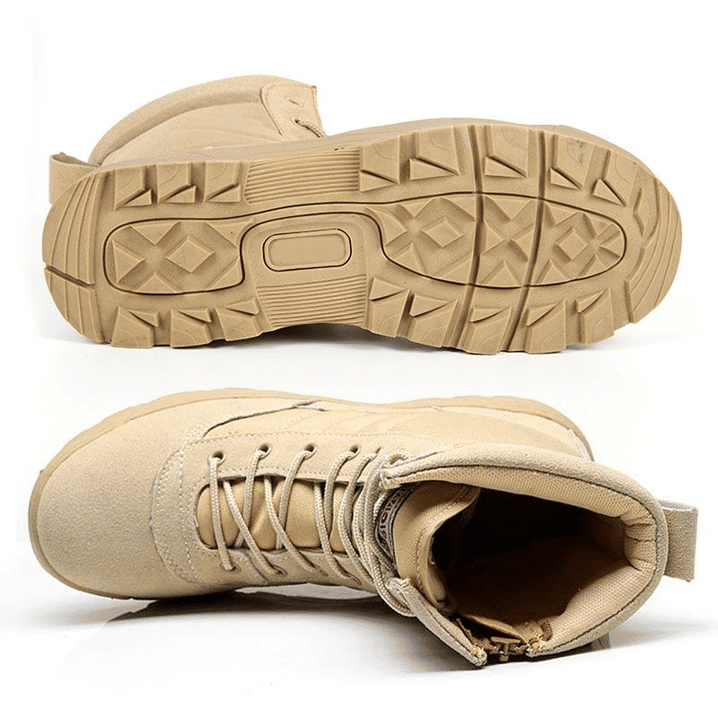Durable Men's Tactical Jungle Hiking Boots - Khaki Ankle Military Footwear