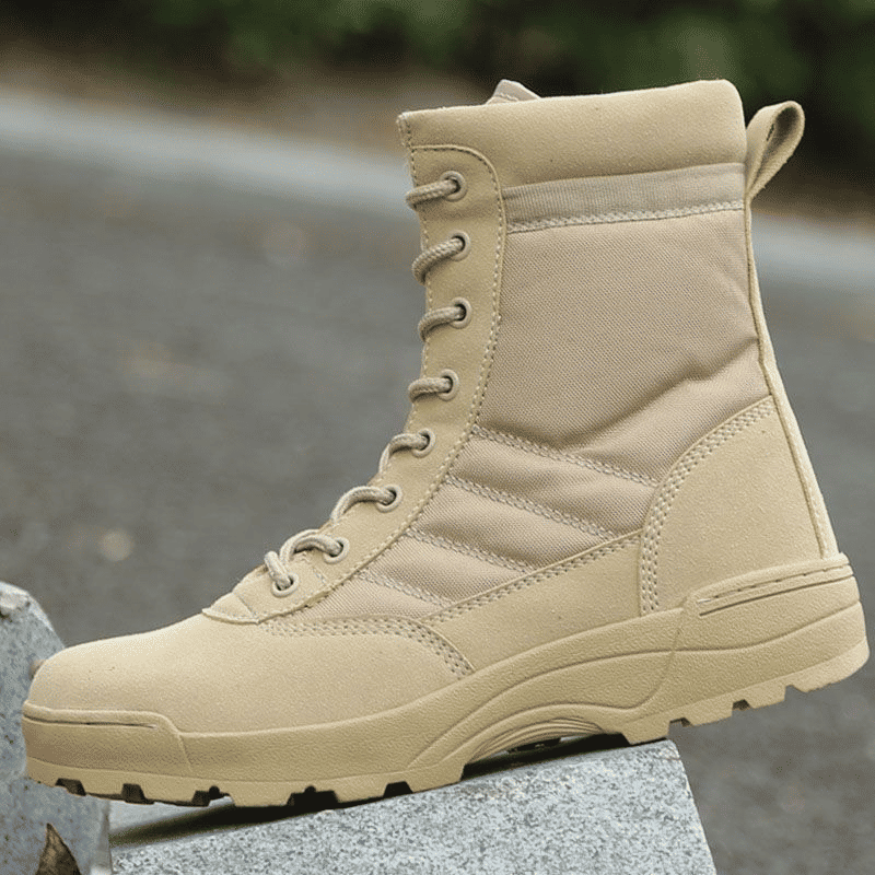 Durable Men's Tactical Jungle Hiking Boots - Khaki Ankle Military Footwear