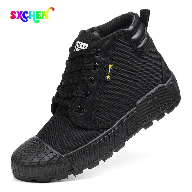 SXCHEN Men's Military Tactical Training High-Top Boots for All Seasons