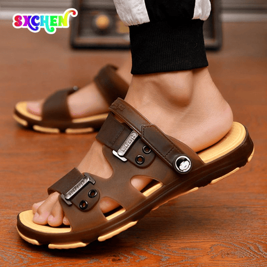 SXCHEN Men's Anti-Slip Quick-Dry Beach Water Sandals with Arch Support