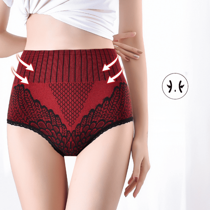 4-Pack Women's Seamless High-Waist Briefs Body Shaper Panties Plus Size