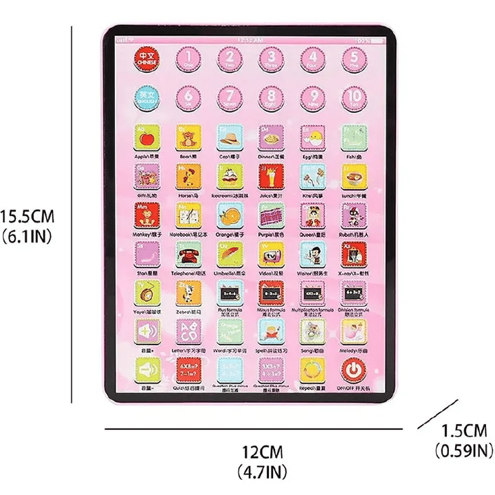 Kids Early Learning Touch Screen Educational Tablet Chinese English