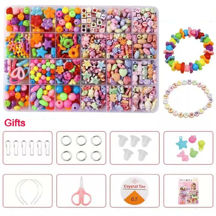 450 Pcs Animal and Flower Jewelry Making Bead Kit