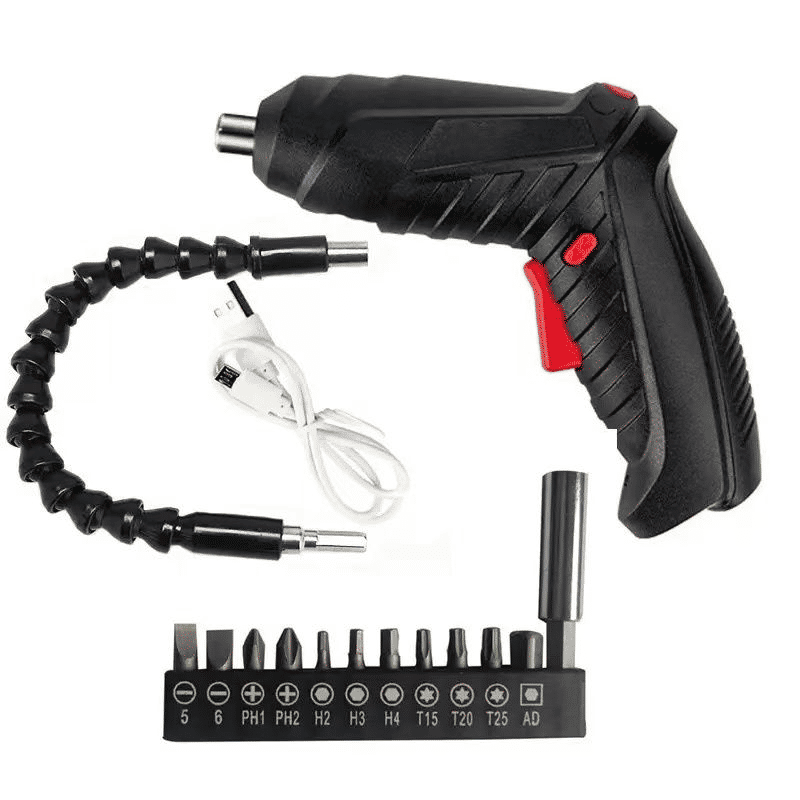 47-Piece Cordless Electric Screwdriver Set with 90-Degree Rotating Head