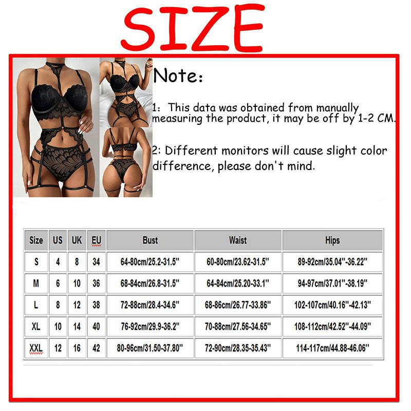 Seductive Black Lace Sequin Suspender Lingerie Set - Three-Piece Silk Nightgown