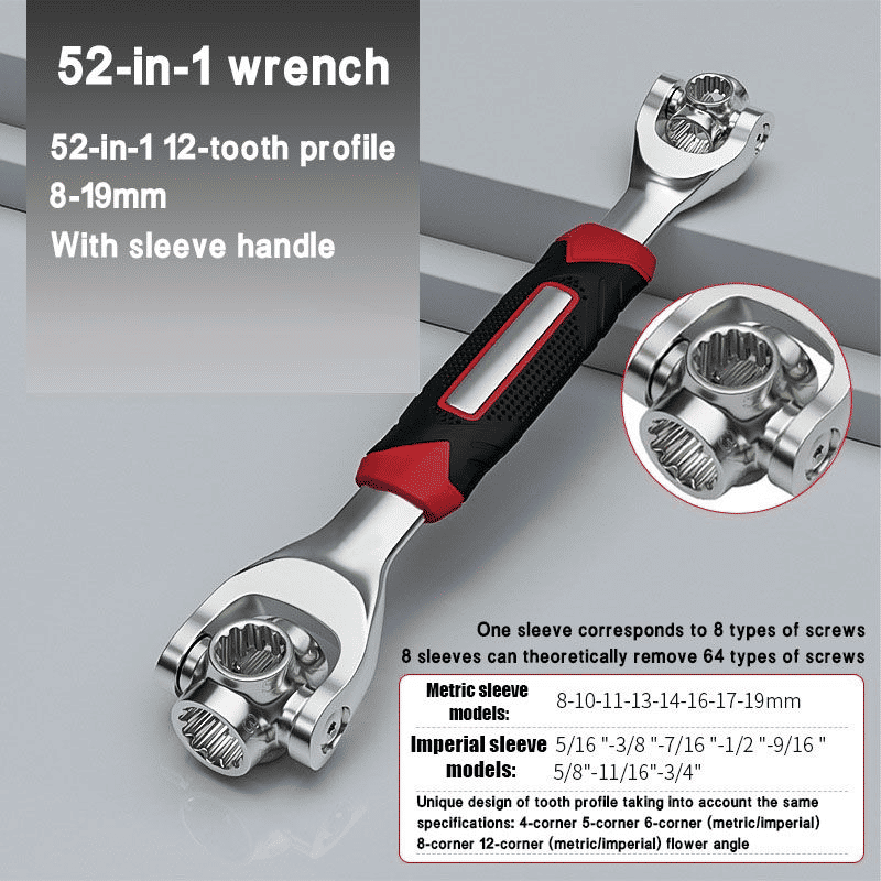 52-in-1 Universal Wrench Multifunctional Torx Spanner Tool Set