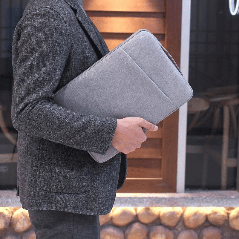 15.6-inch Portable Waterproof Laptop Sleeve: Multi-Layer Protective Liner Bag for Apple & iPad, Gray