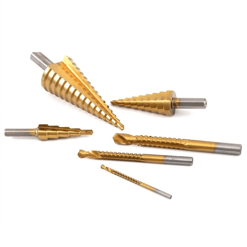 Titanium-Plated Pagoda Drill Bit Set 6-Piece Woodworking Hole Opener