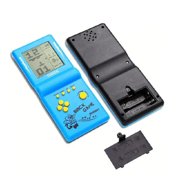 Classic Retro Handheld Tetris Brick Game Console Large Screen Blue