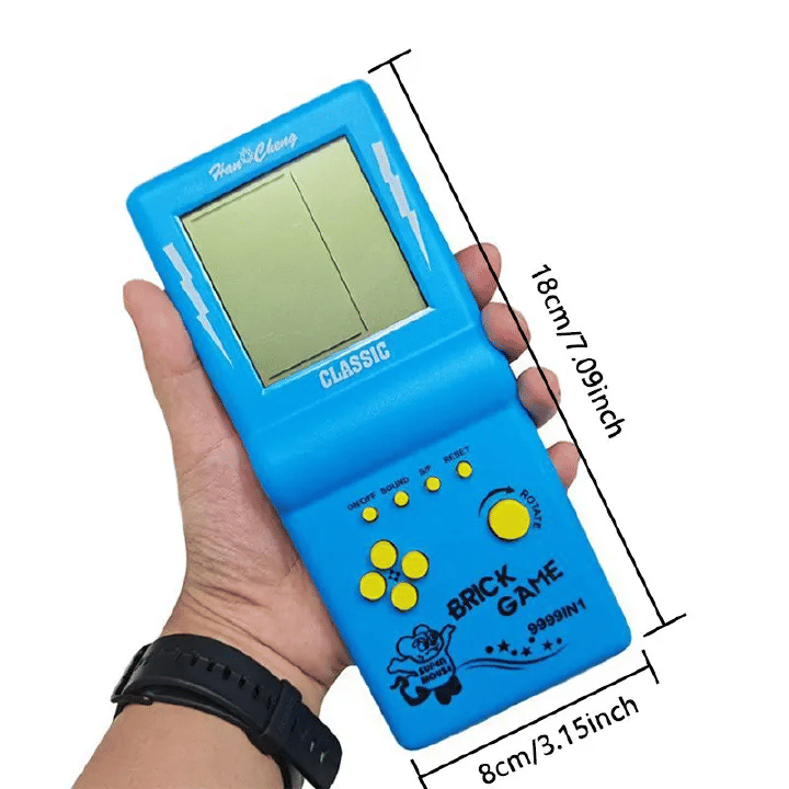 Classic Retro Handheld Tetris Brick Game Console Large Screen Blue