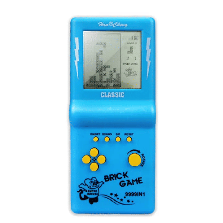 Classic Retro Handheld Tetris Brick Game Console Large Screen Blue