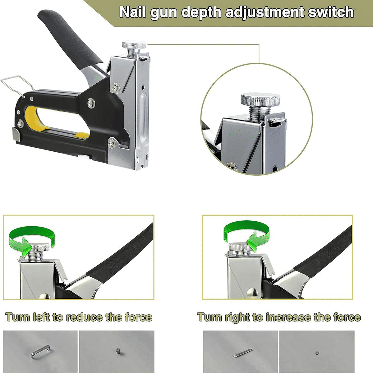 SXCHEN 3 In 1 Manual Nail Gun Heavy Duty Upholstery Stapler