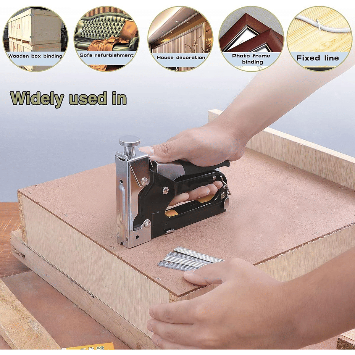 SXCHEN 3 In 1 Manual Nail Gun Heavy Duty Upholstery Stapler