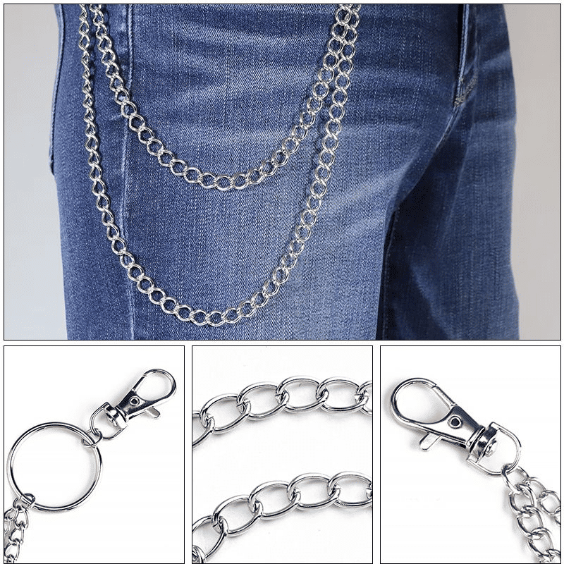 Men's Hip Hop Black Durag, Cuban Link Bracelet & Belt Chain Set