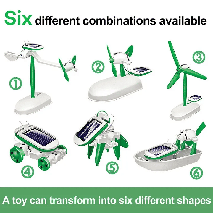 6-in-1 DIY Educational Solar Robot Kit 6 Models Building Toy