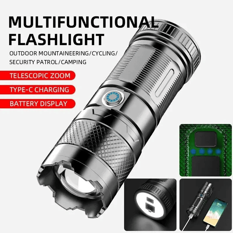 Generic Multifunction LED Flashlight Rechargeable Telescopic Zoom Waterproof Torch