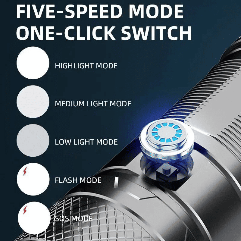 Generic Multifunction LED Flashlight Rechargeable Telescopic Zoom Waterproof Torch