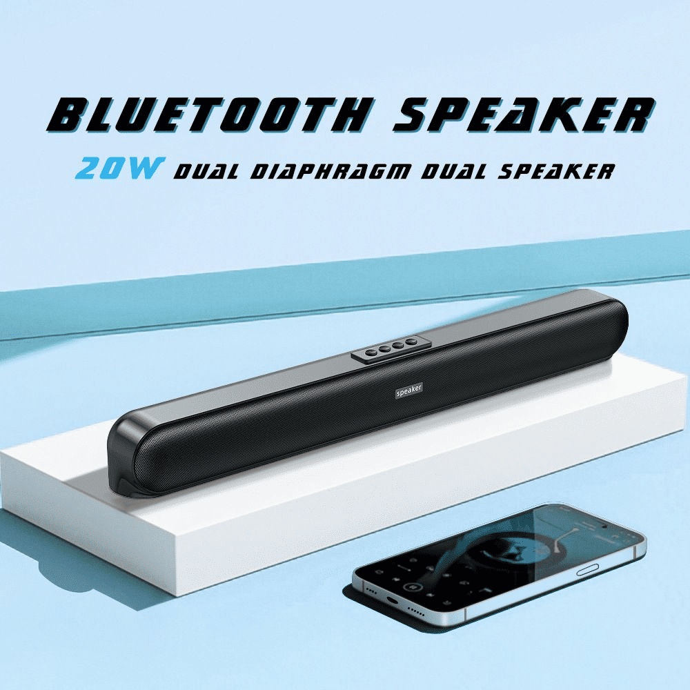 20W Waterproof Portable Bluetooth Soundbar Speaker, Xbass Woofer, Surround Stereo