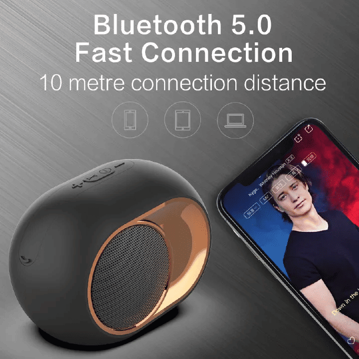 Portable Bluetooth 5.0 Speaker: Deep Bass, 6H Playtime, TF/AUX, 10M Range