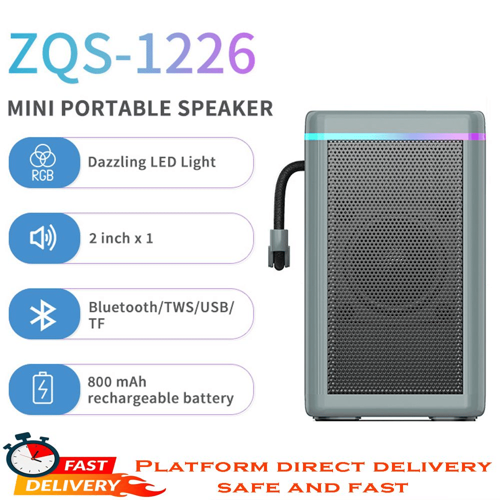 Portable Wireless Bluetooth Speaker RGB Light Subwoofer Stereo Outdoor Bass