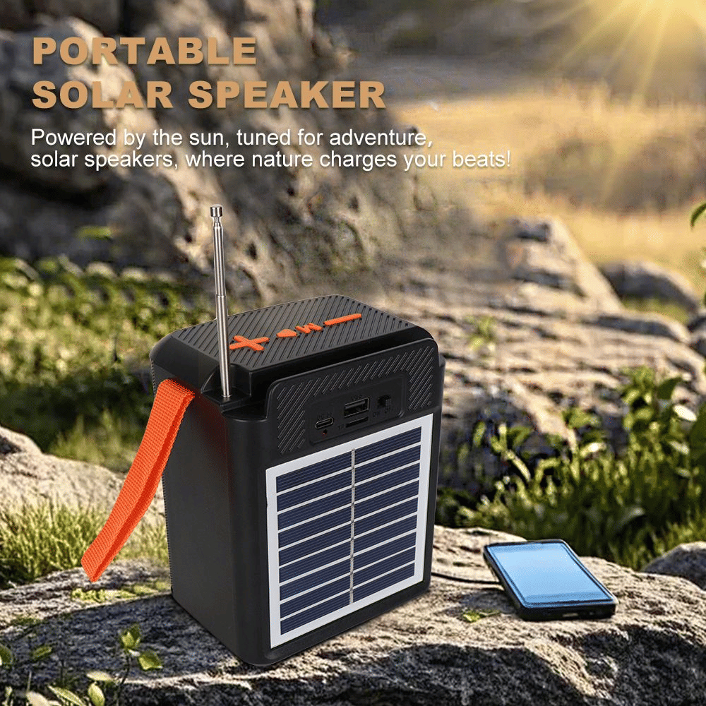 Powerful 20W Solar Bluetooth 5.3 Outdoor Speaker with TWS Stereo Sound for Parties
