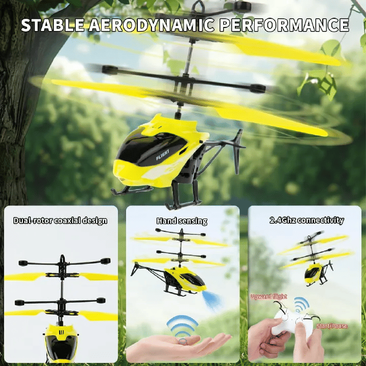 Gesture Sensing RC Helicopter for Kids Indoor Flying Toy