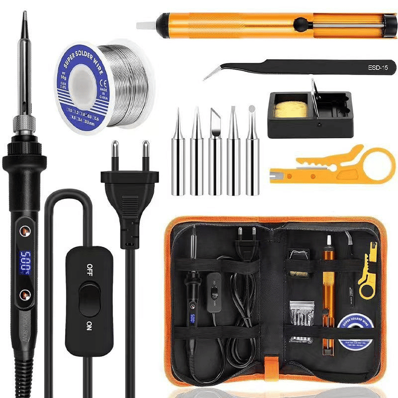 Generic 80W LCD Adjustable Soldering Iron Kit 13-in-1 Welding Tool