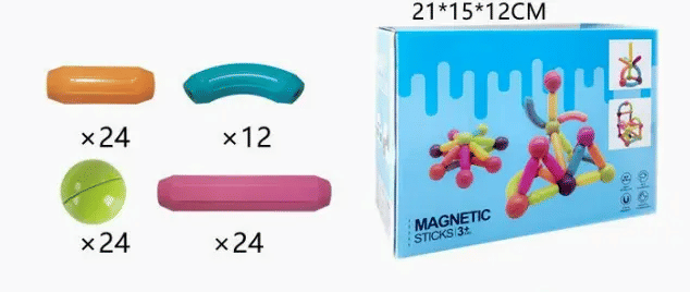 84-Piece Magnetic Building Balls and Rods STEM Construction Set