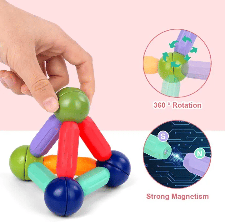 84-Piece Magnetic Building Balls and Rods STEM Construction Set