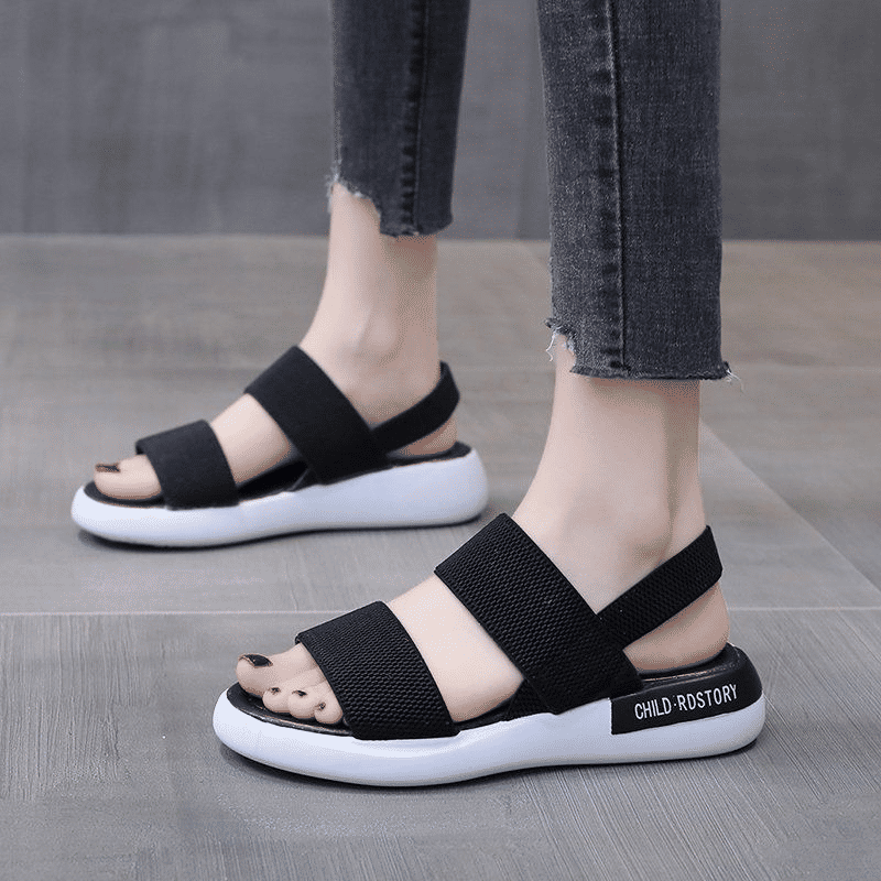 ASSKLO Women's Soft Sole Elastic Band Sport Sandals - Korean Style
