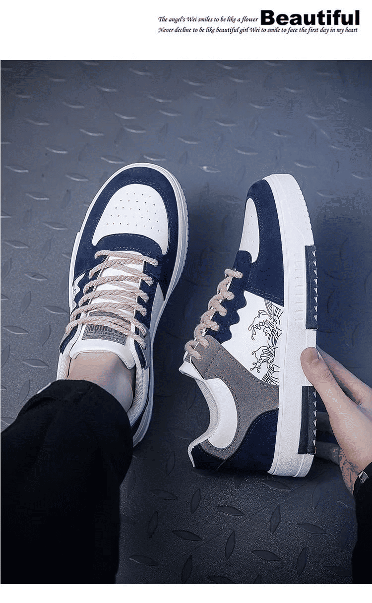ASSKLO Men's Breathable Fashion Sneakers: Thick Sole, Large Sizes US 7-13