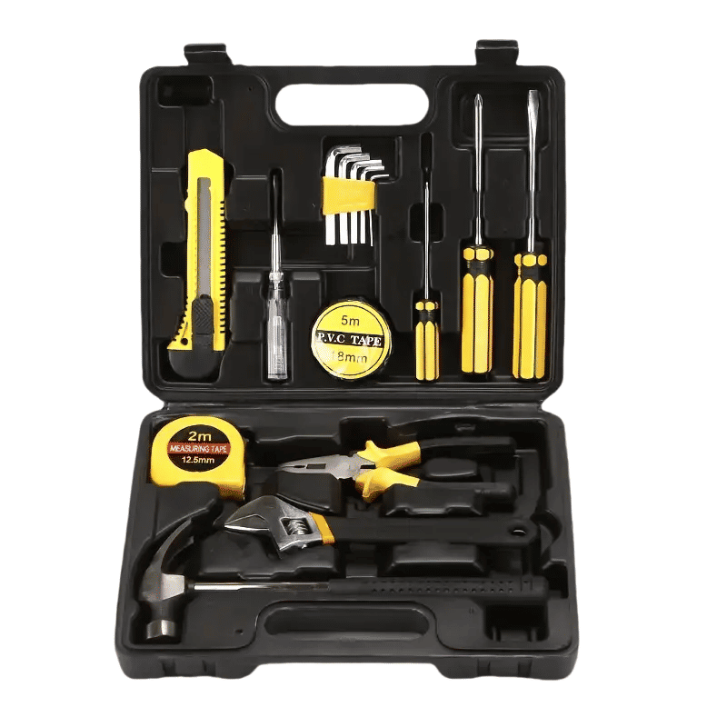 16-Piece Household Tool Set with Wire Crimpers and Iron Handles