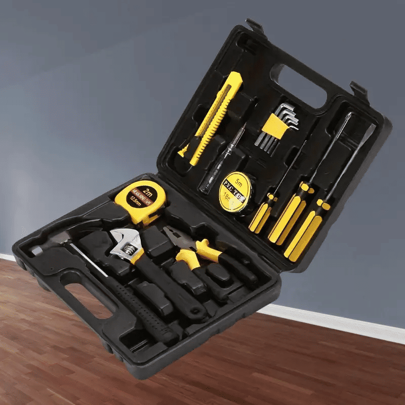 16-Piece Household Tool Set with Wire Crimpers and Iron Handles