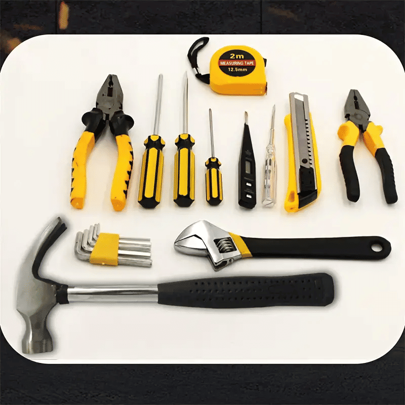 16-Piece Household Tool Set with Wire Crimpers and Iron Handles