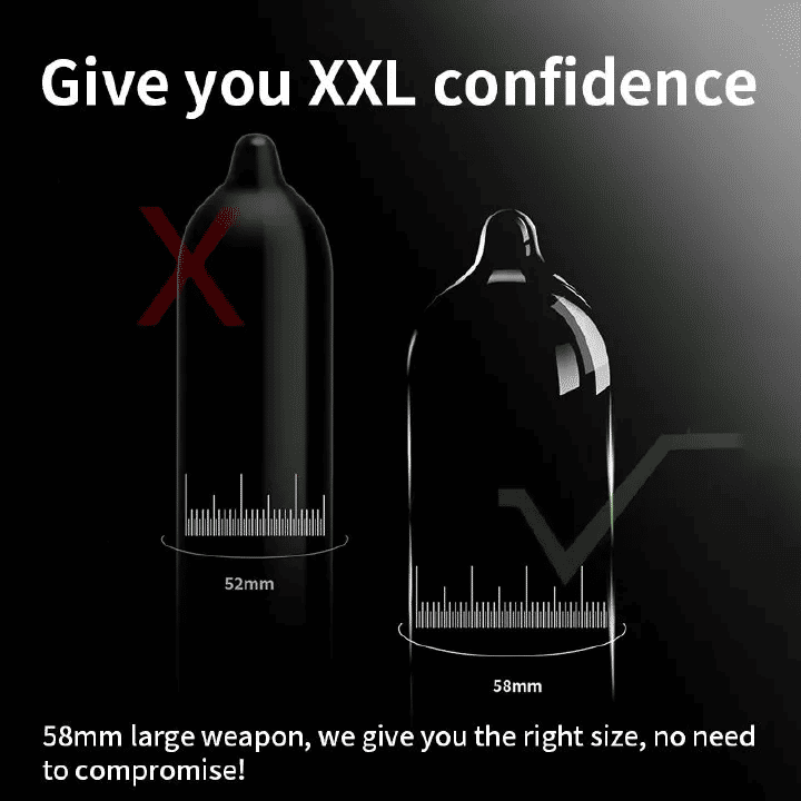 Beilele 58mm Extra-Large Ultra-Thin Male Condoms - 10 Count Pack