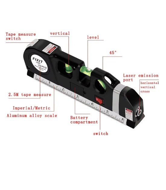 Generic Multifunctional Infrared Laser Level with Tape Measure