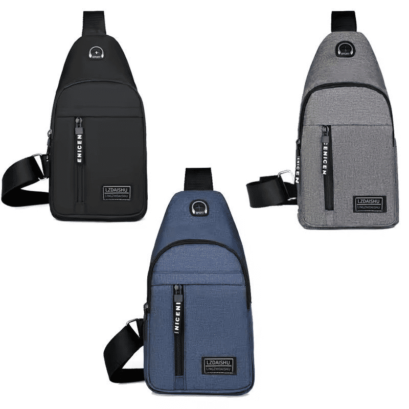 Men's Solid Color Casual Chest Bag - Outdoor Crossbody Sling Pack