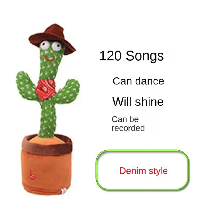 Dancing Cactus Talking Musical Plush Toy 32cm Green