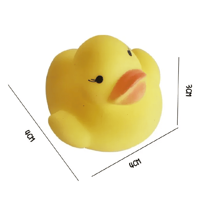 5PCS Rubber Squeaky Duck Bath Toy Set for Babies Yellow