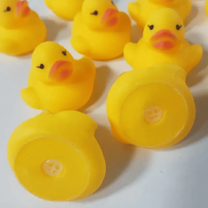 5PCS Rubber Squeaky Duck Bath Toy Set for Babies Yellow