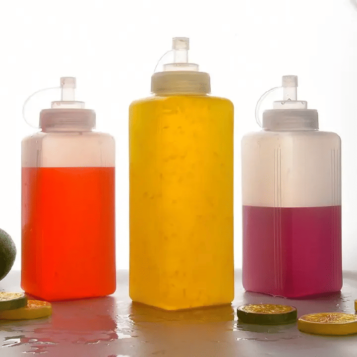 Food Grade Leakproof Squeeze Sauce Condiment Dispenser Bottle