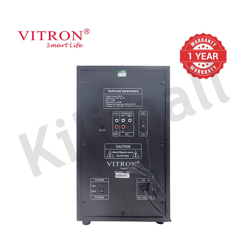 Vitron X-Bass 3.1CH Home Theater System V643 with Bluetooth, USB, FM Radio