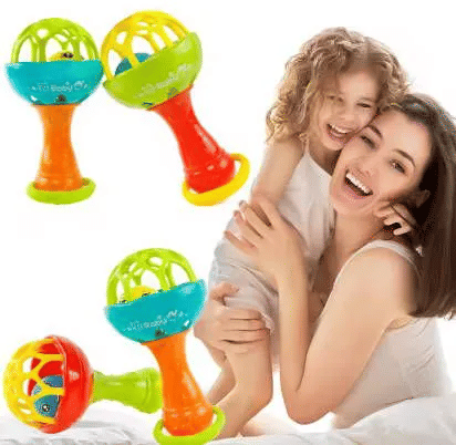 Generic Baby Rattle Toy Set 2-Piece Grasping Hand Bell