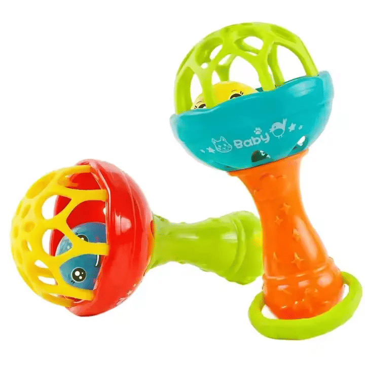 Generic Baby Rattle Toy Set 2-Piece Grasping Hand Bell